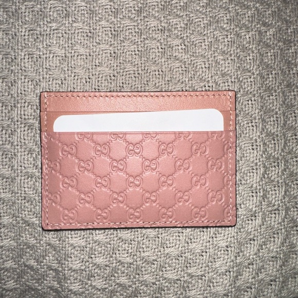Pink Gucci single card holder - Picture 1 of 4